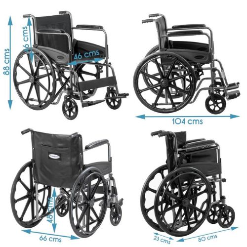 KosmoCare RCR101 Dura Rexine Mag Wheels Foldable WheelChair
