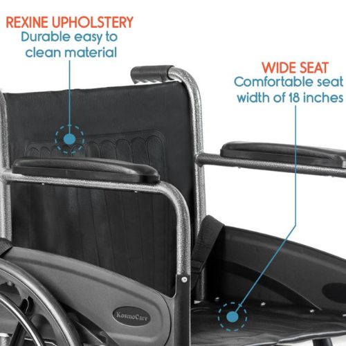 KosmoCare RCR101 Dura Rexine Mag Wheels Foldable WheelChair